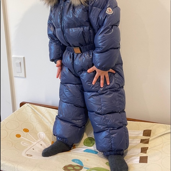 Moncler snowsuit in blue with real fox fur - Picture 11 of 16